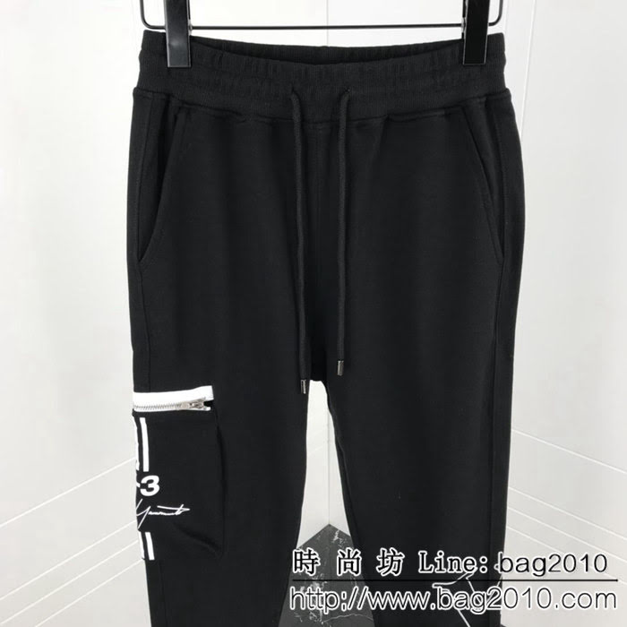 Y-3山本耀司 2018年秋季新款 褲腿品牌LOGO 微跨休閒褲 ydi1501